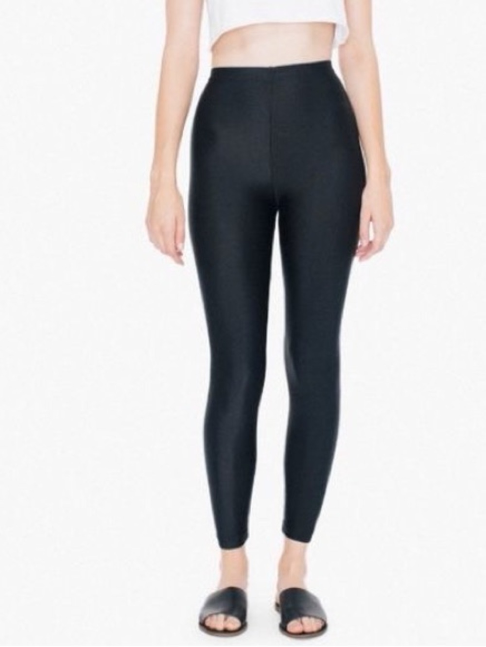 American Apparel Black Nylon Leggings